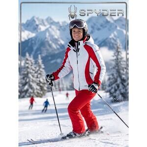 Spyder Women's Insulated Ski Jacket - White/Red - Size 6